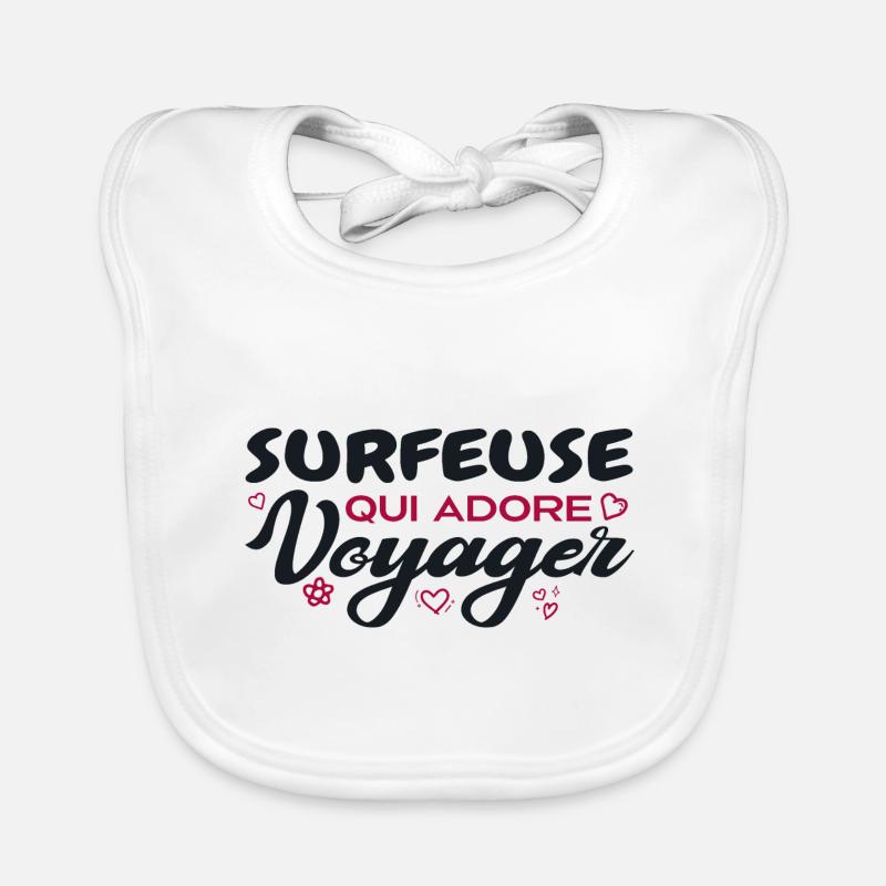 Surfeuse globe-trotteuse passionnée de voyages Bavoir bio Bébé