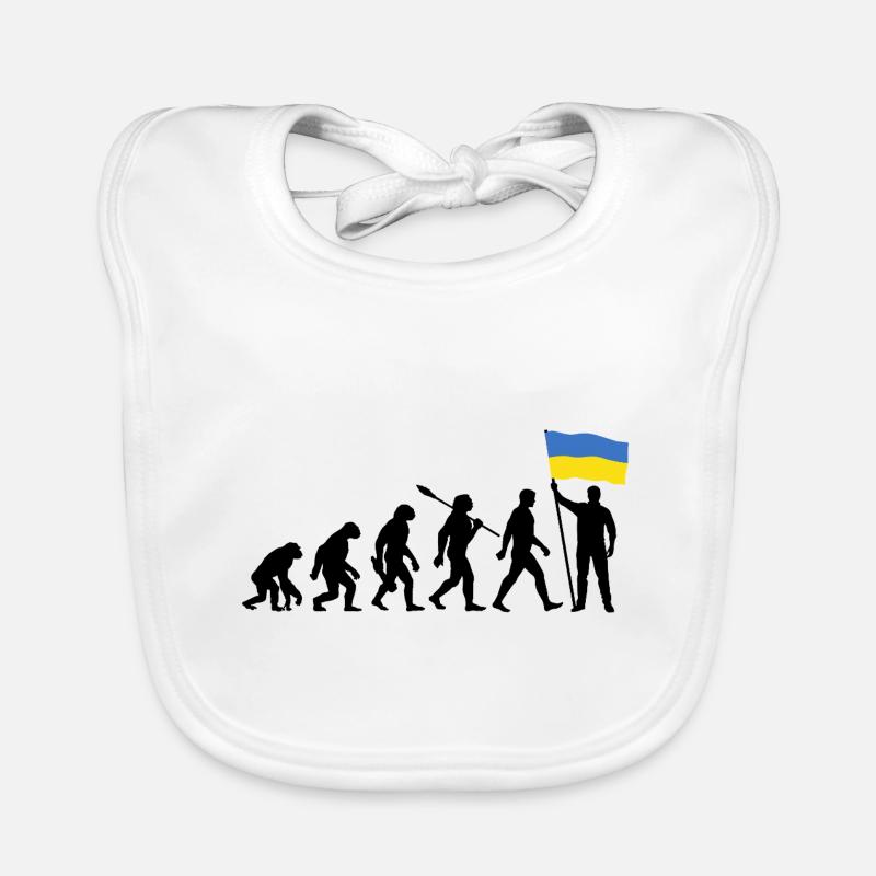 Ukraine - Evolution - Drapeau - Nation Bavoir bio Bébé