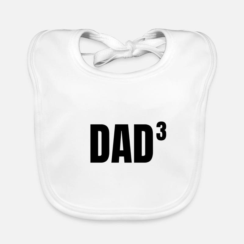 Dad dad father daddy kids 3 math gift Organic Baby Bibs