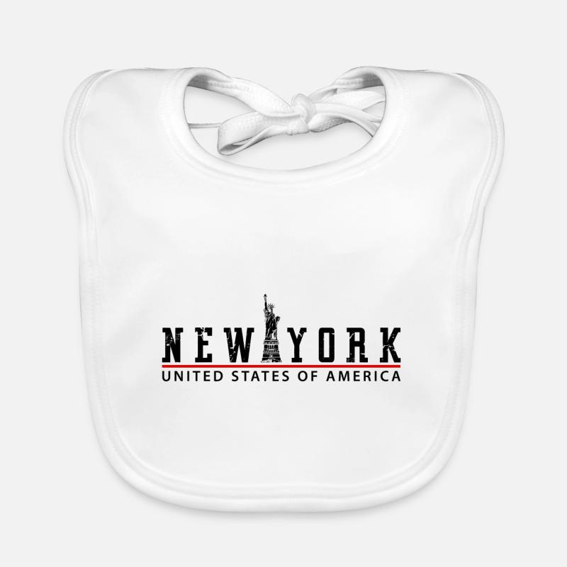 new york city - Bavoir bio Bébé - blanc
