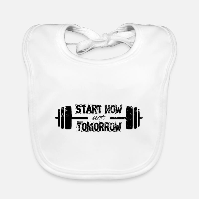 Slogan for motivation: Start now not tomorrow Organic Baby Bibs