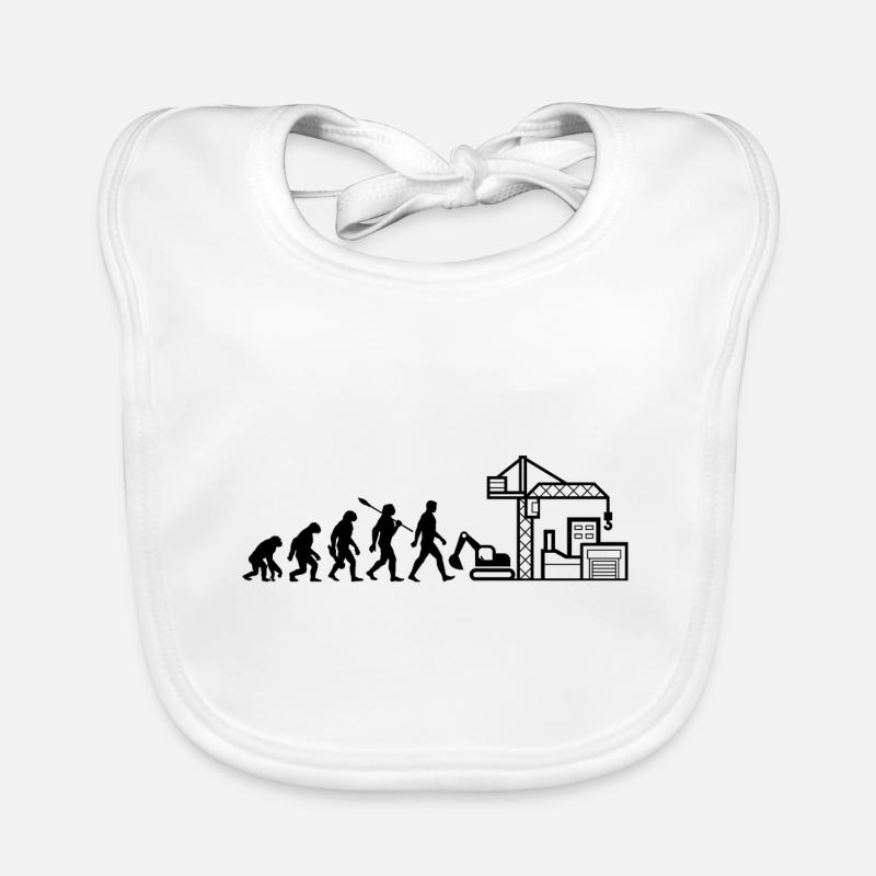 Evolution - Chantier de construction - Ouvrier de la construction Bavoir bio Bébé