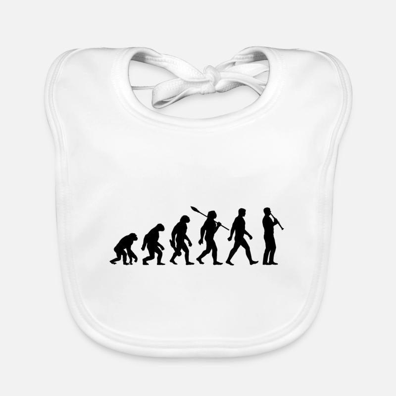 Evolution - Musiker - Klarinettist Baby Bio-Lätzchen
