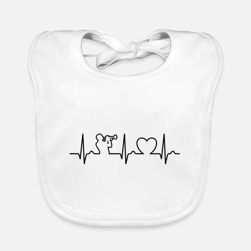 Trompette - Courbe cardiaque - ECG - Pouls Bavoir bio Bébé