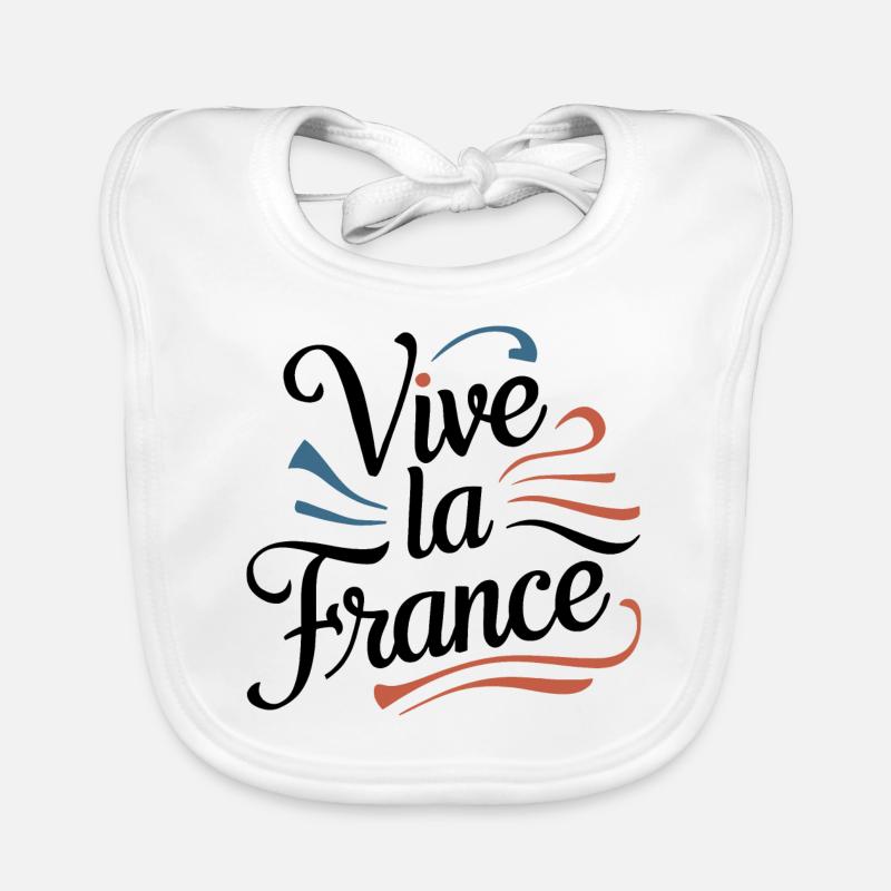 Es lebe Frankreich - Baby Bio-Lätzchen - Weiß