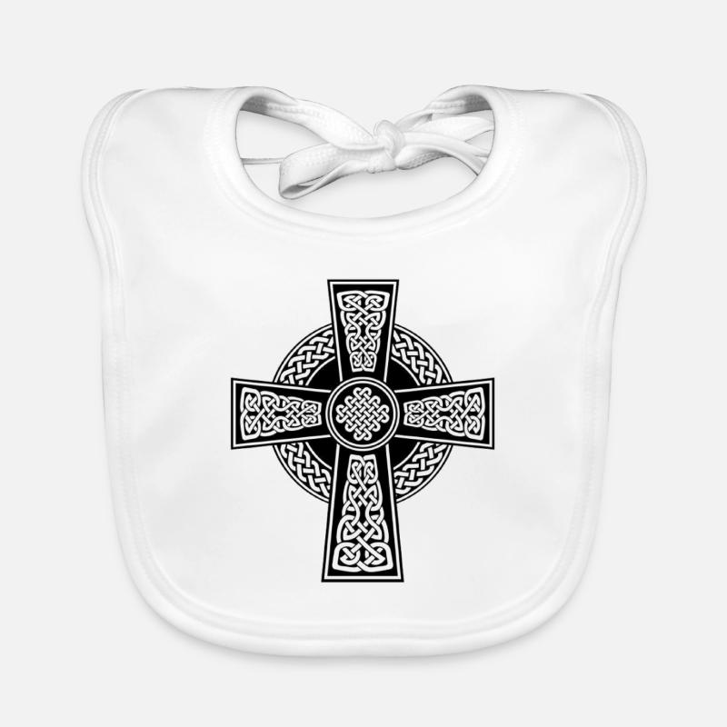 Celtic cross gift symbol religion Organic Baby Bibs