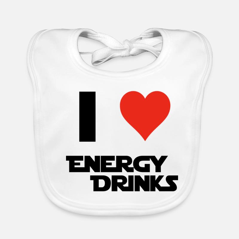 I Love Energy Drinks - Geschenkidee Baby Bio-Lätzchen