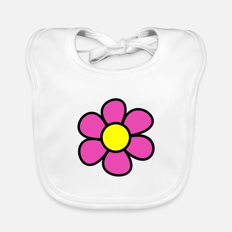 fleur - Bavoir bio Bébé - blanc