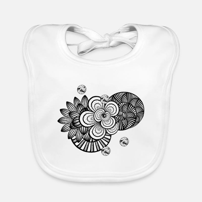 white and black - abstract - design Organic Baby Bibs