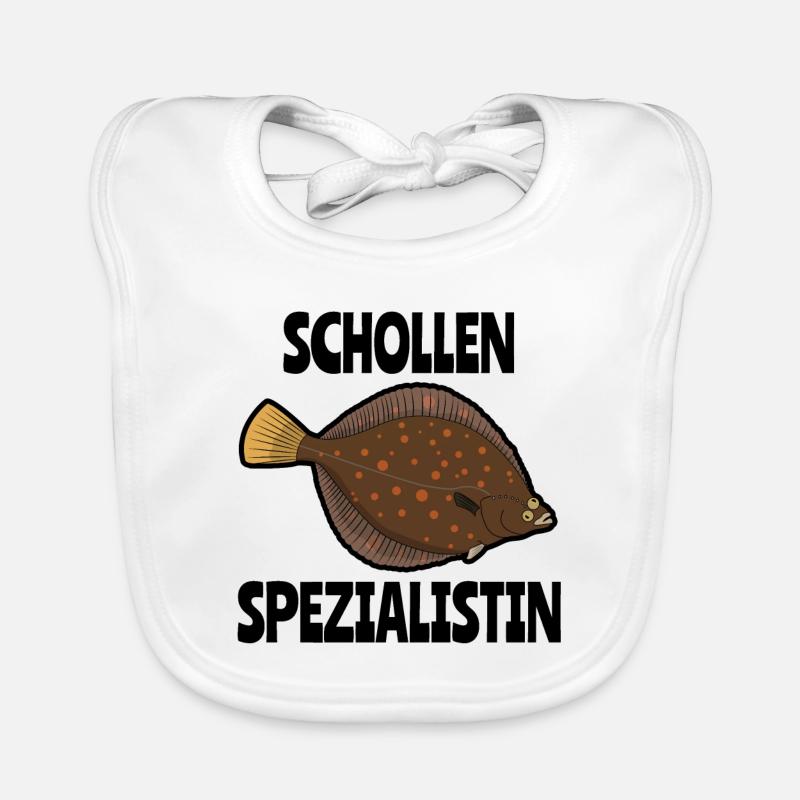 Schollen Spezialistin Anglerin Mädchen Geschenk Baby Bio-Lätzchen