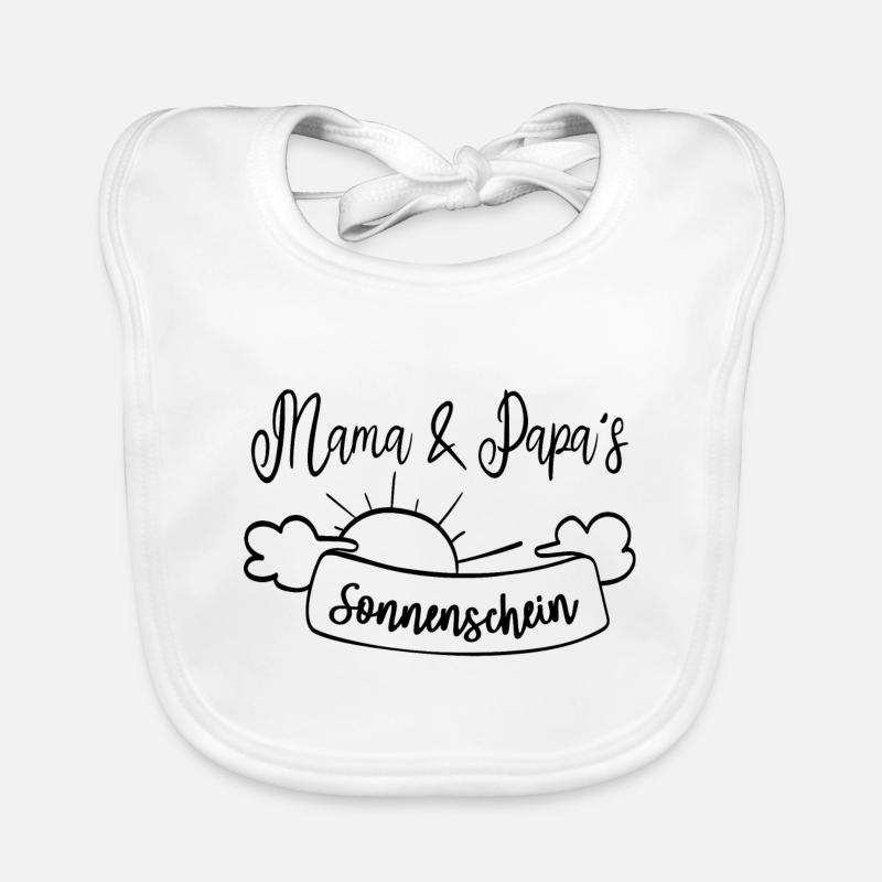 Mama und Papas Sonnenschein, Eltern Kind Liebe - Baby Bio-Lätzchen - Weiß