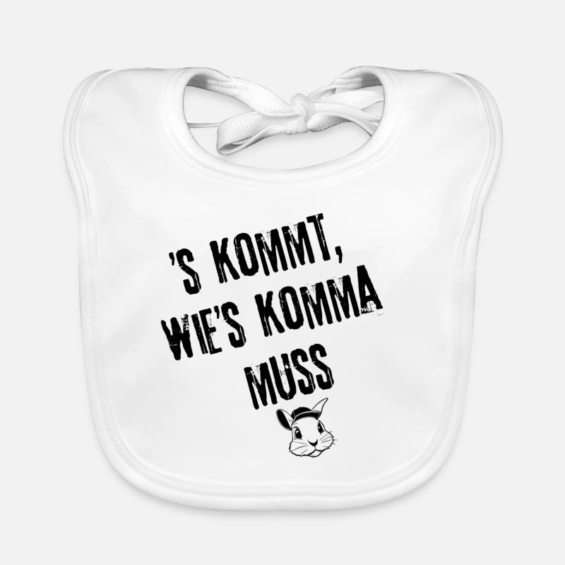 Komma wie´s kommt | Redewendung Baby Bio-Lätzchen