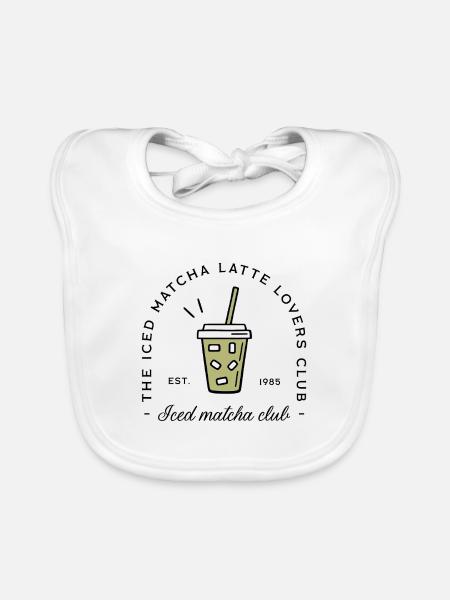 Iced matcha latte lovers - Organic Baby Bibs - white - Front