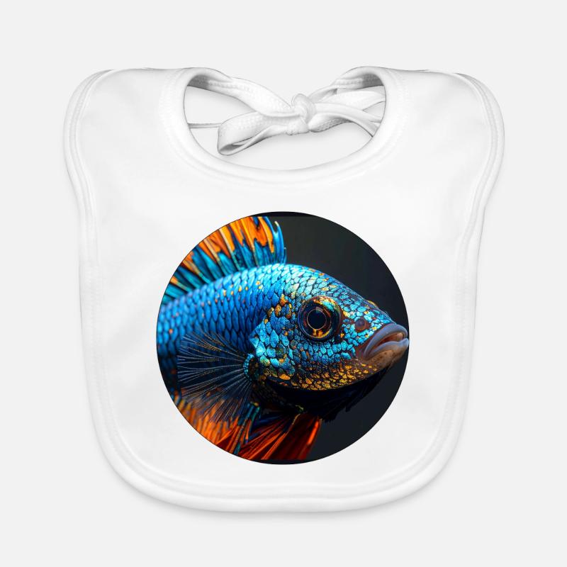 Fisch,bunt,pailletten,glitzer,blau Baby Bio-Lätzchen