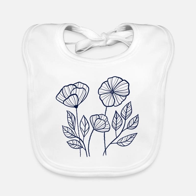 Coquelicots bleus Bavoir bio Bébé