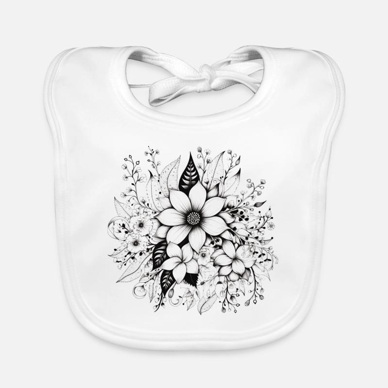Floral pattern dark Organic Baby Bibs