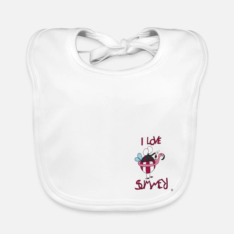 Fliege mit Badeanzug in Urlaubsfeeling Baby Bio-Lätzchen