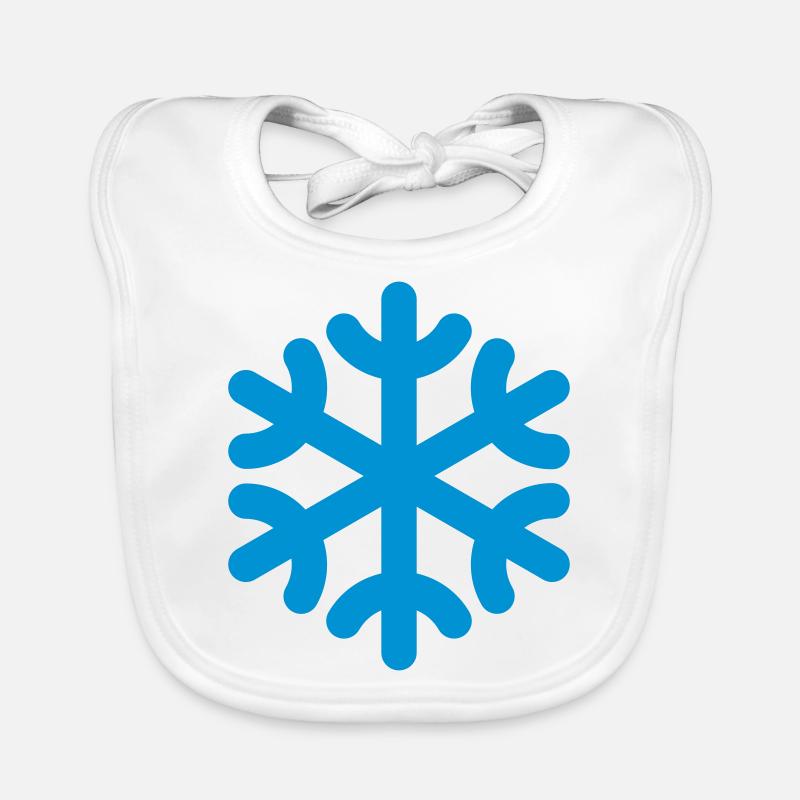 Flocon de neige / flocon de neige - Bavoir bio Bébé - blanc