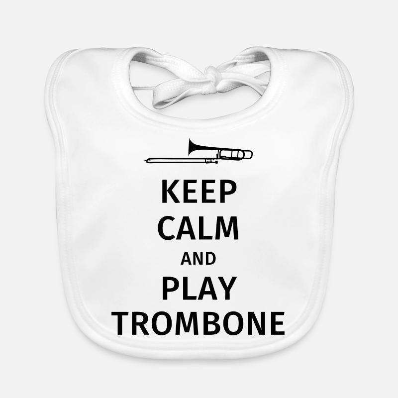keep calm and play trombone Baby Bio-Lätzchen