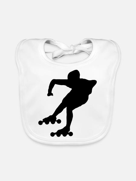 roller_skating - Bavoir bio Bébé - blanc - Devant