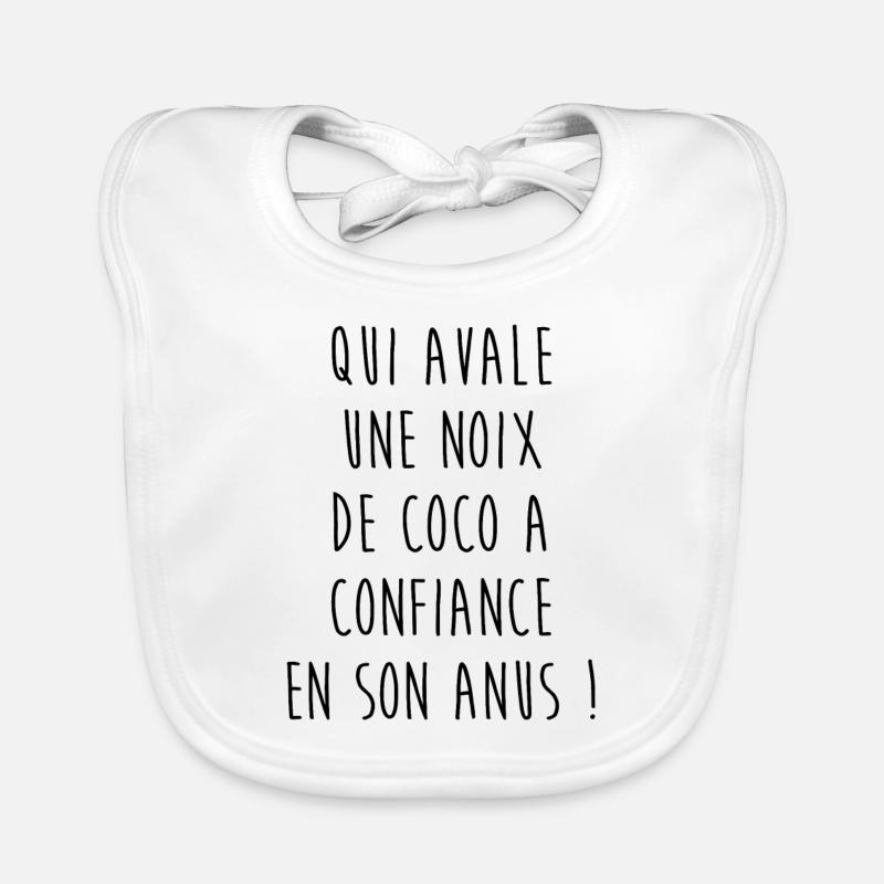 ...une noix de coco - Bavoir bio Bébé - blanc