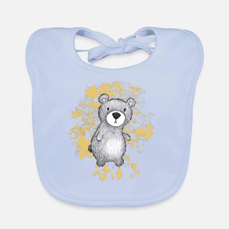 Bär mit honiggelben Blättern Baby Bio-Lätzchen