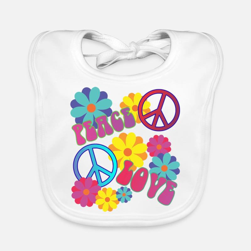 aimer la paix puissance hippie de fleurs Bavoir bio Bébé