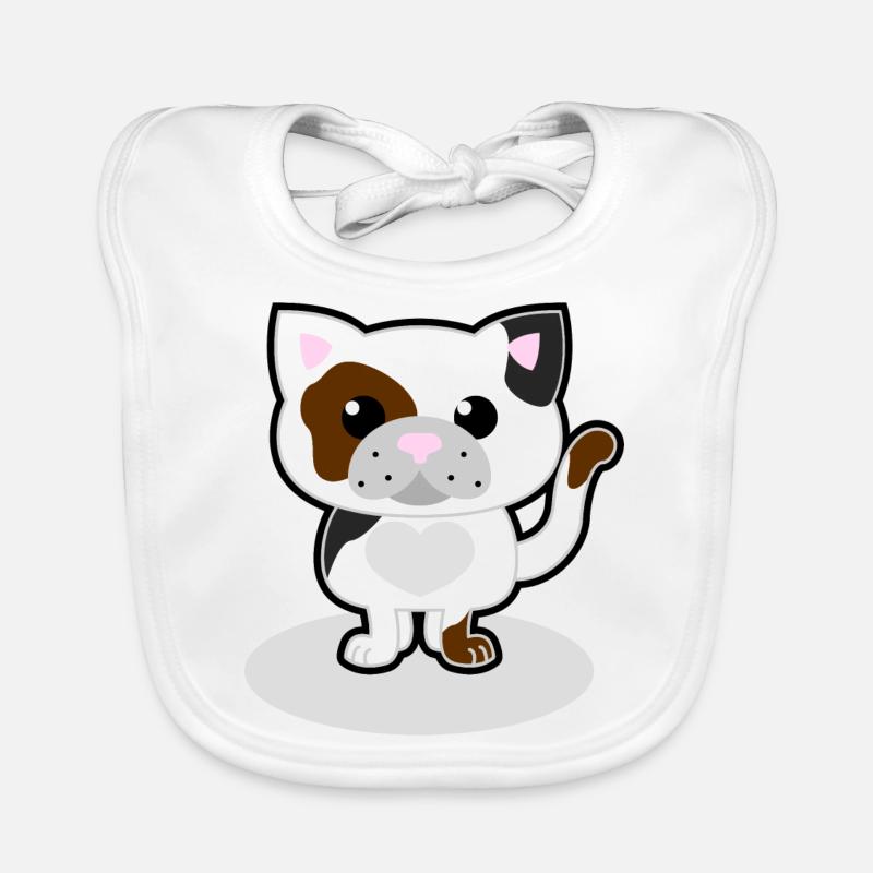 Cute cat Organic Baby Bibs