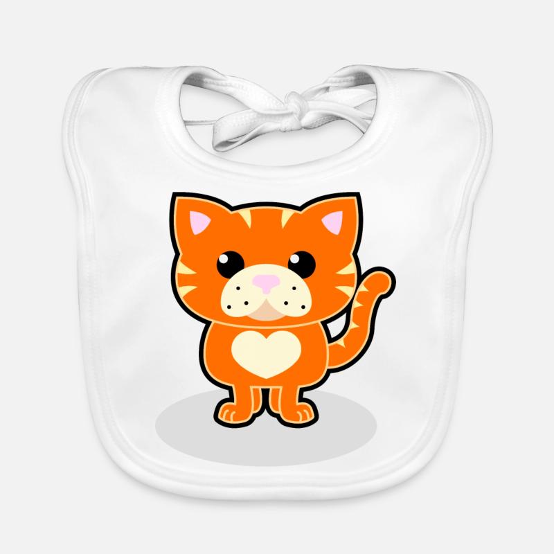 Cute cat Organic Baby Bibs