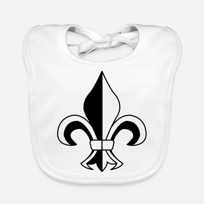 Fleur de Lis - Bavoir bio Bébé - blanc