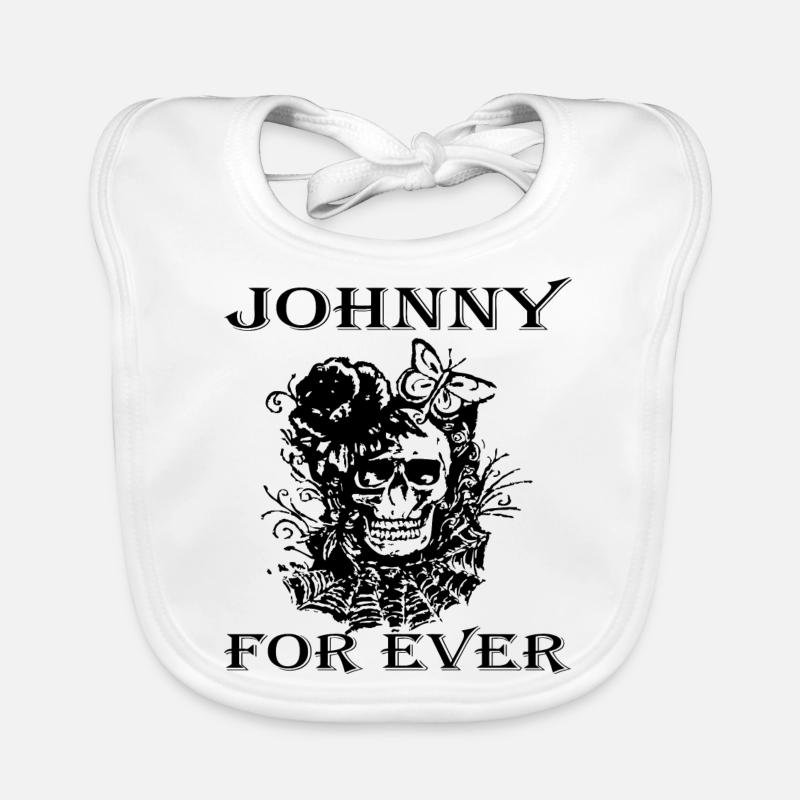 Johnny for ever - Bavoir bio Bébé - blanc