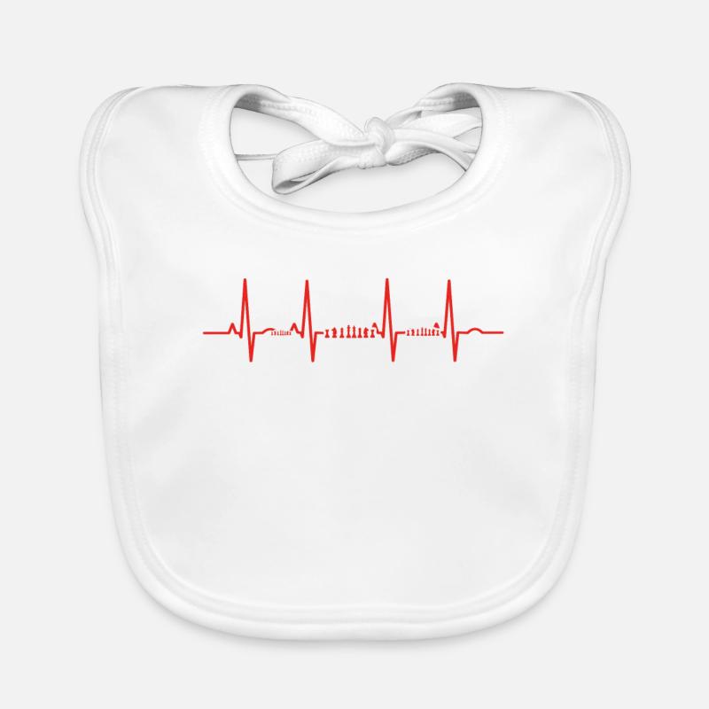 Heartbeat heart ekg evolution human chess koenig Organic Baby Bibs