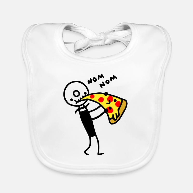 Pizzaschneider isst Pizza Baby Bio-Lätzchen