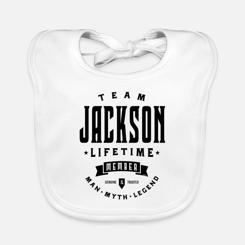 Team Jackson - Organic Baby Bibs - white