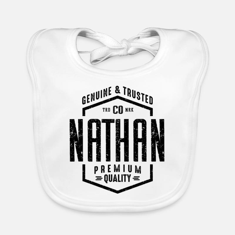 Nathan - Organic Baby Bibs - white