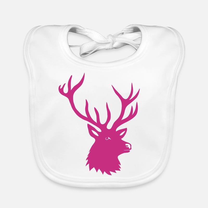hirsch geweih hirschkopf stag night brunft buck Baby Bio-Lätzchen