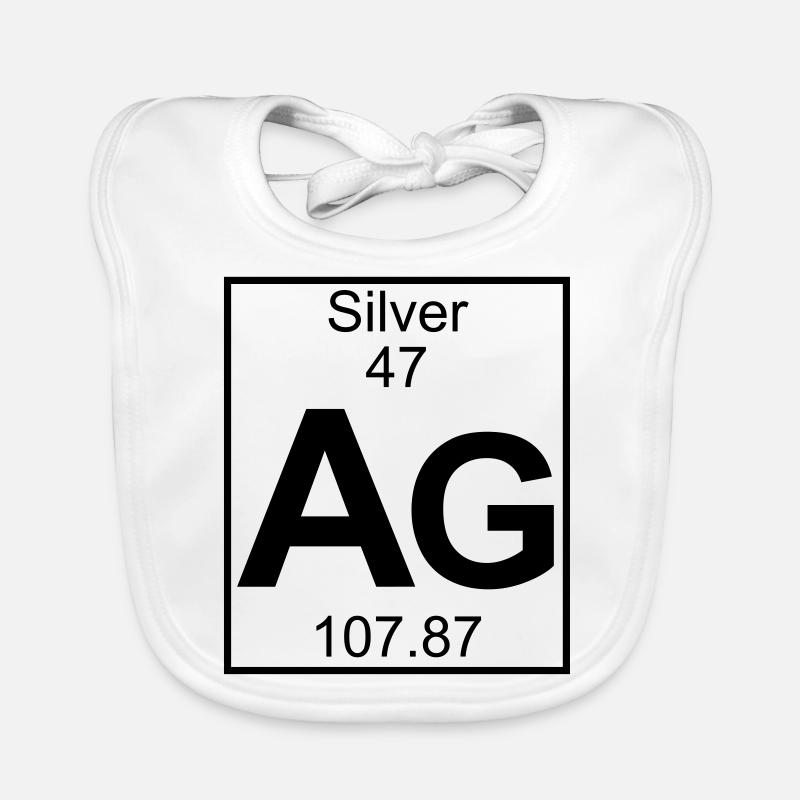 Periodic table element 47 - Ag (silver) - BIG Baby Bio-Lätzchen