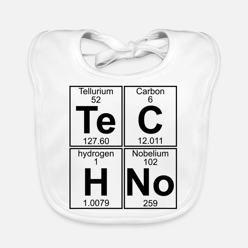 Te-C-H-No (techno) - Bavoir bio Bébé - blanc