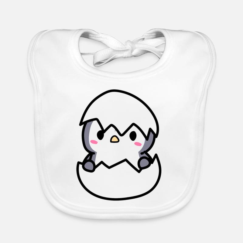 mignon bébé pingouin dans une idée coquille d'oeuf Bavoir bio Bébé