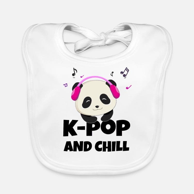 K-POP and chill. White #1 Organic Baby Bibs