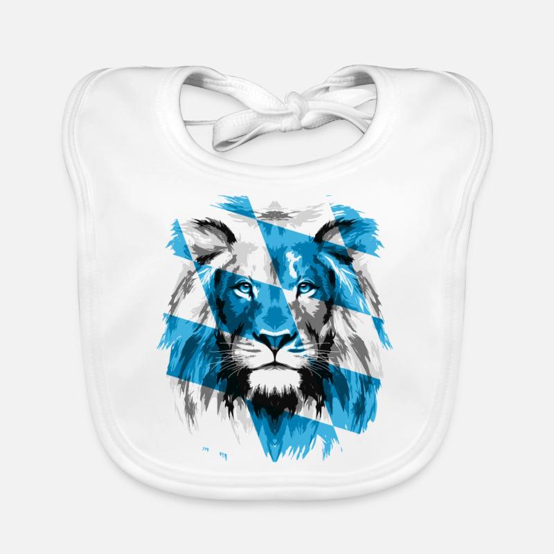 Lion de Bavière - Bavoir bio Bébé - blanc