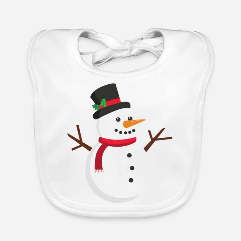 Snowman Organic Baby Bibs