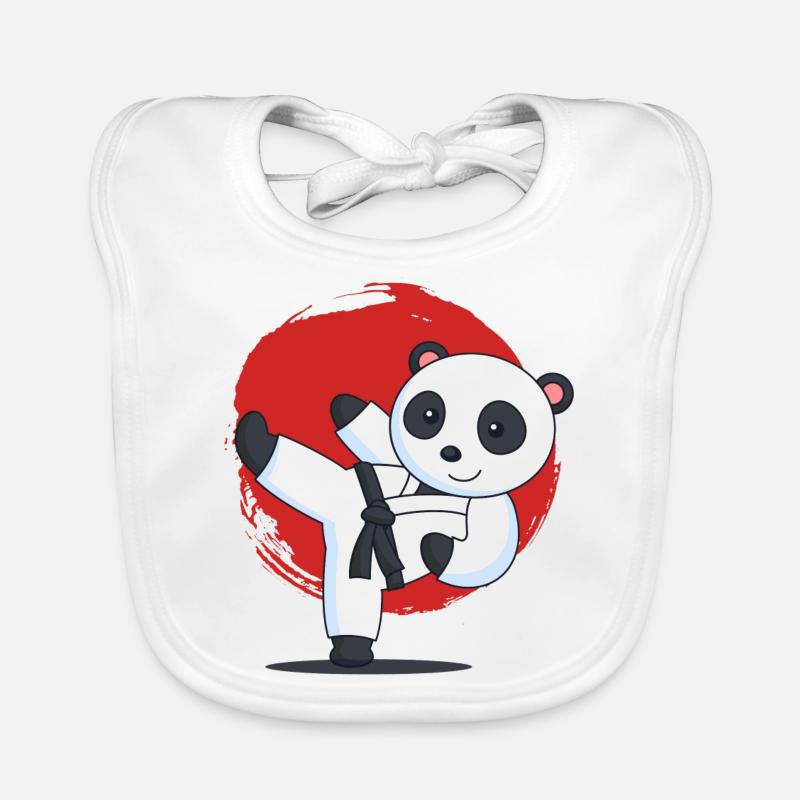 Karaté Panda - Bavoir bio Bébé - blanc