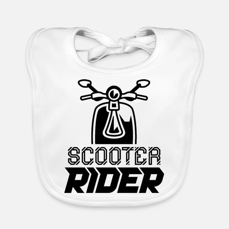 Scooter scooter scooter mobylette mobylette - Bavoir bio Bébé - blanc