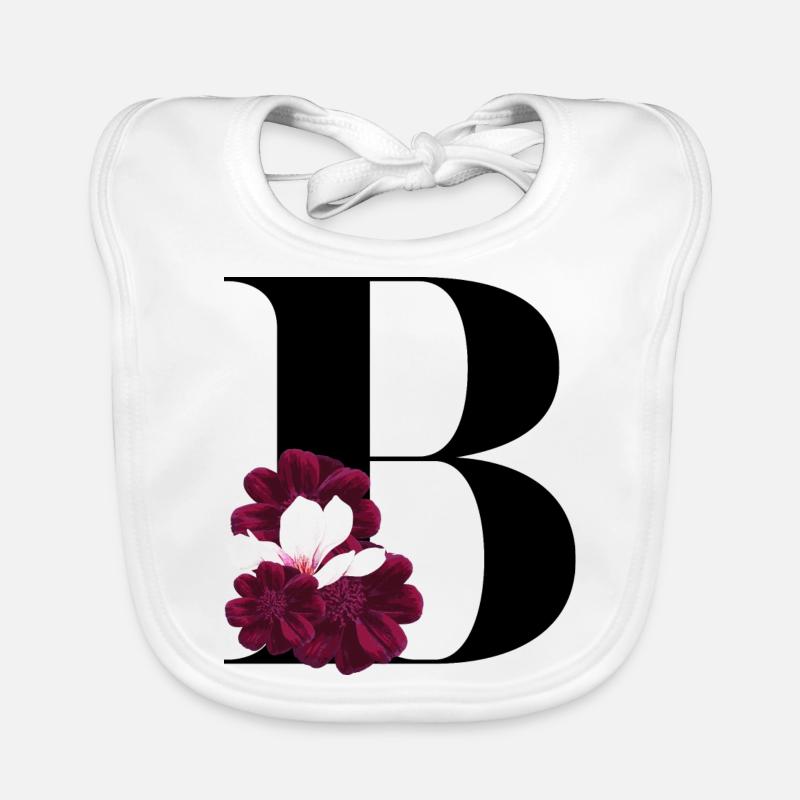 Buchstabe B blühende Baby Bio-Lätzchen