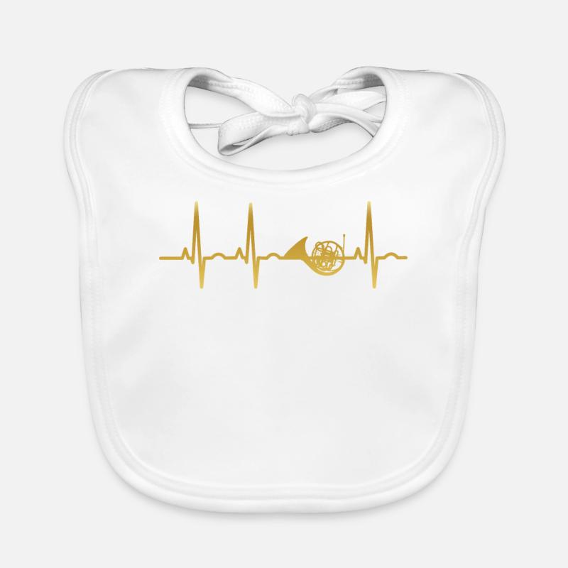 evolution ekg heartbeat horn waldhorn Baby Bio-Lätzchen