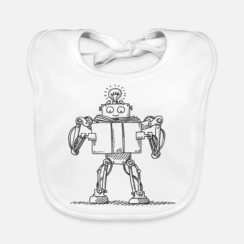 Robots Book Read Machine Learning AI Symbol Organic Baby Bibs
