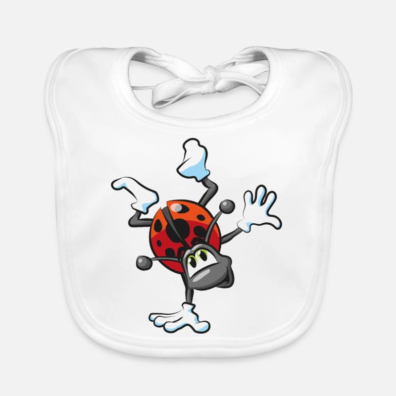 Marienkäfer Handstand Glück Comic Baby Bio-Lätzchen