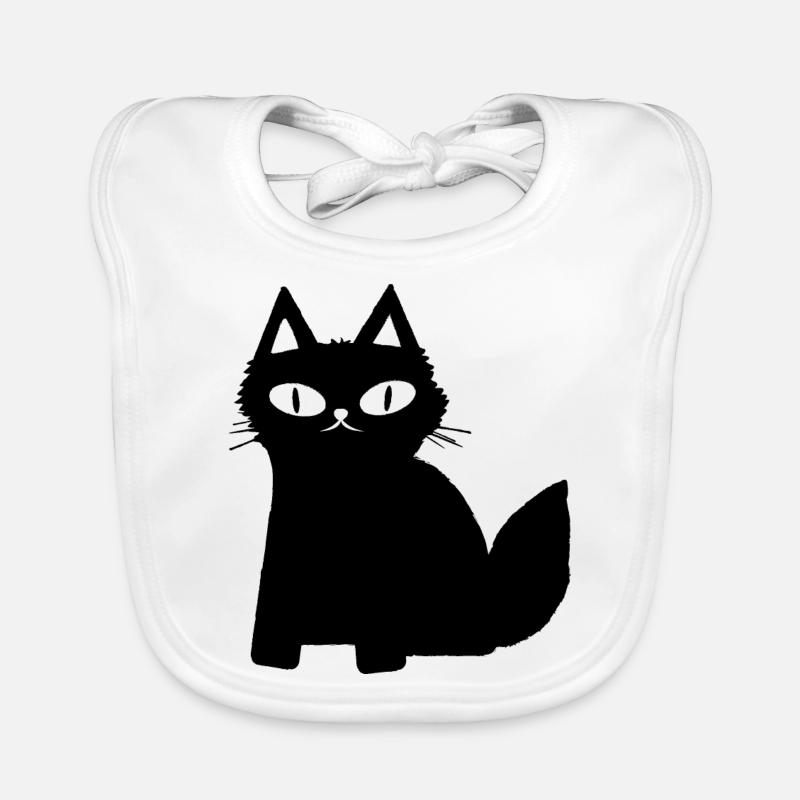 Chaton noir Bavoir bio Bébé