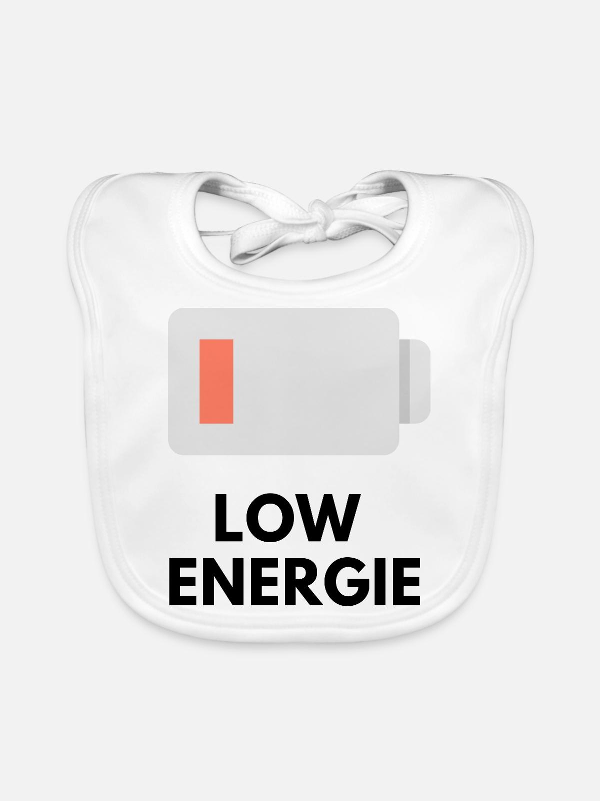 Low Energie - Baby Bio-Lätzchen - Weiß - Vorne